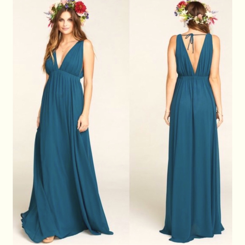 Show me Your Mumu Ava deep plunge maxi dress